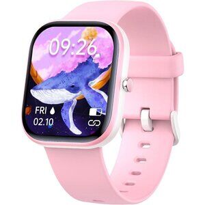 Kids  Smart Watch ip68 Waterproof Fitness Tracker Watch Gift For Teens- Pink